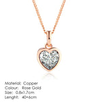 Exquisite Heart shape, ravishing Pendant Necklaces crafted from Copper and bejeweled with Cubic Zirconia - designed to make any look sophisticated. Women's Fashion Necklaces, with a Link Chain finish, perfect for any occasion.