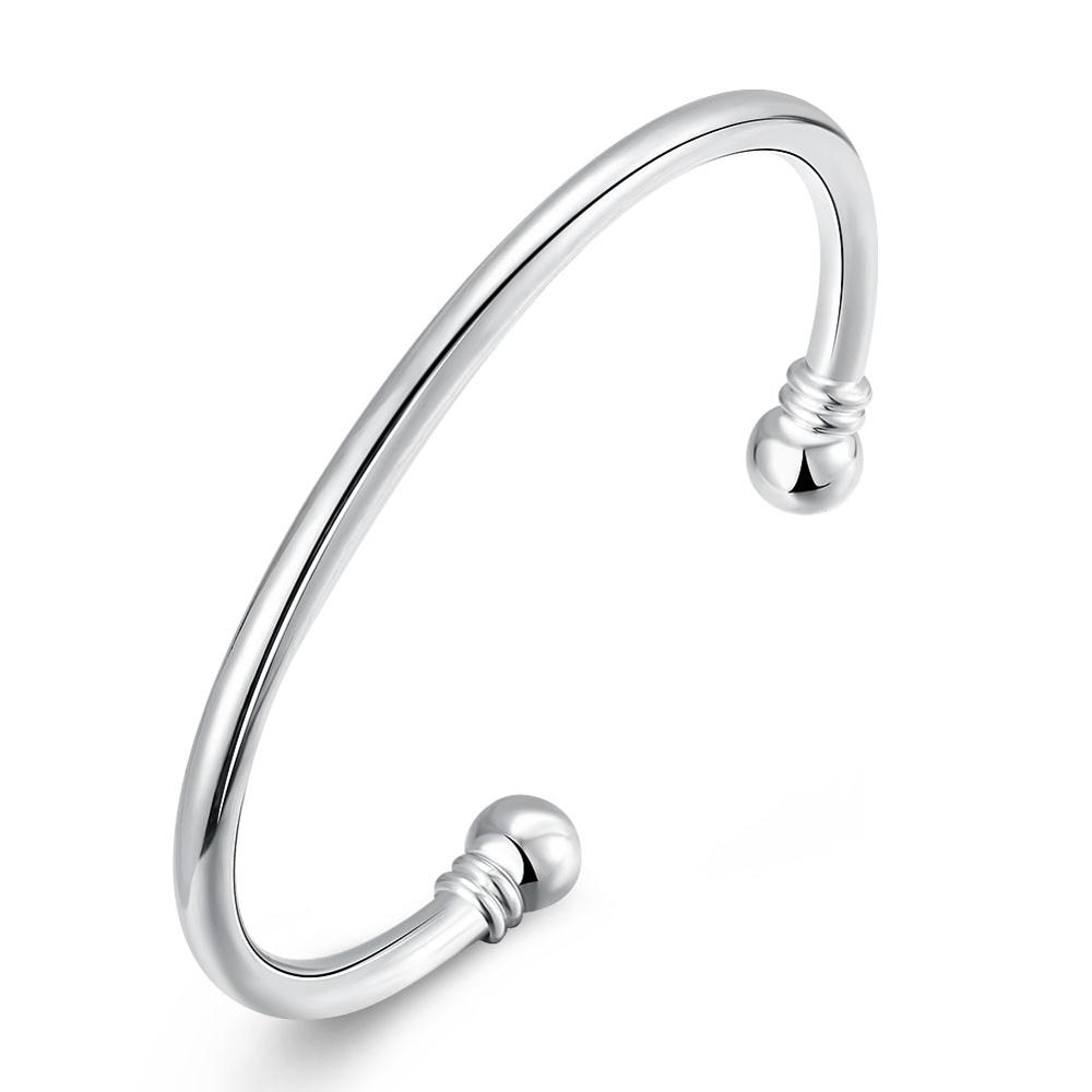 The magnificent Classic Double Round Head Bracelet is silver plated with Fashion flair, making it a must-have for any Unisex look! Don't miss out on these stunning Bangles!