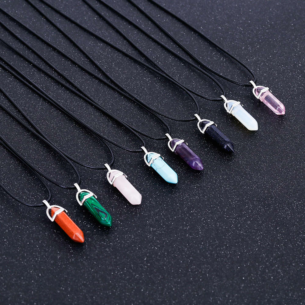 Hexagonal Column Quartz Necklace