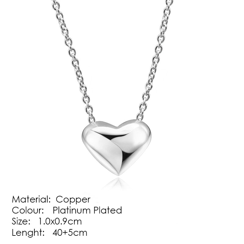 Exquisite Heart shape, ravishing Pendant Necklaces crafted from Copper and bejeweled with Cubic Zirconia - designed to make any look sophisticated. Women's Fashion Necklaces, with a Link Chain finish, perfect for any occasion.