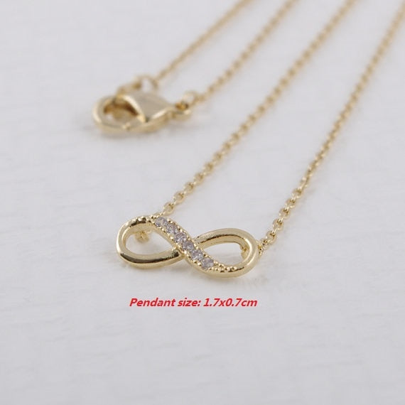 Tiny Infinity Crystal Pendant Necklace