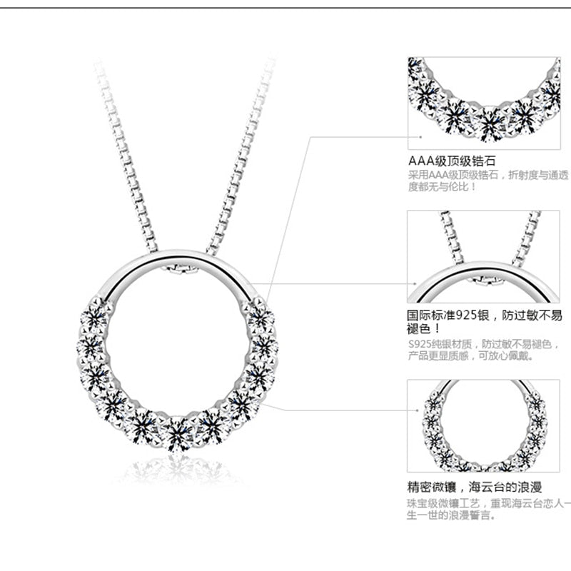 Round Shape Cubic Zirconia Pendant Necklace