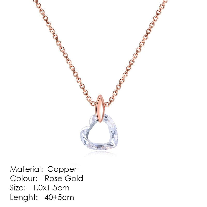 Exquisite Heart shape, ravishing Pendant Necklaces crafted from Copper and bejeweled with Cubic Zirconia - designed to make any look sophisticated. Women's Fashion Necklaces, with a Link Chain finish, perfect for any occasion.