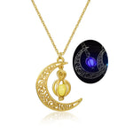 Shine Moon Luminous Stone Pendant Necklace