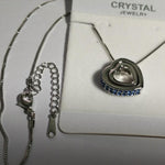 Austrian Crystal Double Heart Pendant Necklace