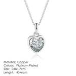 Exquisite Heart shape, ravishing Pendant Necklaces crafted from Copper and bejeweled with Cubic Zirconia - designed to make any look sophisticated. Women's Fashion Necklaces, with a Link Chain finish, perfect for any occasion.