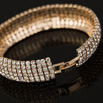 Stunning snake chain and rhinestone bracelets crafted with zinc alloy for a New Fashion look. This gorgeous bracelet is just right for Women, featuring a Toggle-clasps closure and Link Chain design.