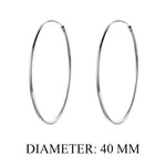 925 Sterling Silver Large Hoop Earrings