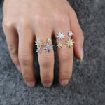 Star ring for girl women open adjusted size fashion trendy jewelry