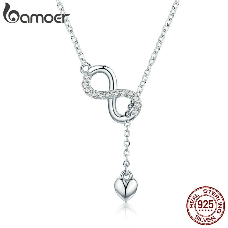 925 Sterling Silver Infinity Love Pendant Necklace