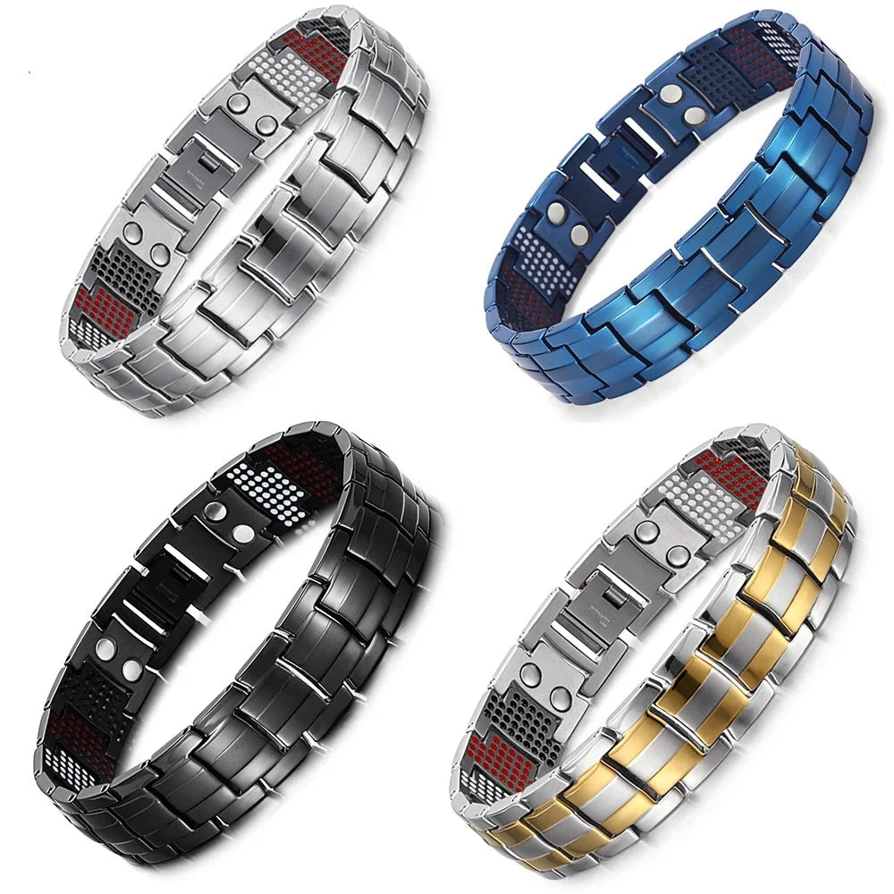 The latest trend in men's accessories with our popular fashion drop shipping bracelets and bangles. These charm Germanium magnetic power health titanium bracelets are set to be a hit in 2023.