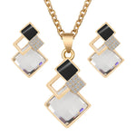 Explore our exquisite collection of crystal pendant necklaces and earrings sets designed for women. This jewelry set is perfect for bridal wear or as a statement piece for a wedding choker necklace set.