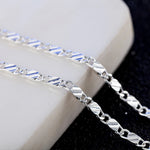 925 Sterling Silver 16/18/20/22/24/26/28/30 Inch 2mm Charm Chain Necklace For Women Man Fashion Wedding Party Jewelry