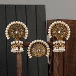 Bohemia Indian Jewelry Sets Bollywood Bridal Gold Color Earrings Ring Pearl Wedding Sieraden Women Fashion Jewellery Set
