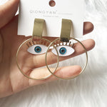 Rhinestone Evil Eye Statement Earrings