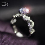 925 Sterling Silver 1.5 carat AAA Zircon Crystal Ring