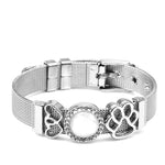 Silver Color Stainless Steel Mesh Watch Belt Bracelets For Women Men Couple Rose Gold Plated Lover Heart Charm Bracelet Bangle