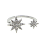 Star ring for girl women open adjusted size fashion trendy jewelry
