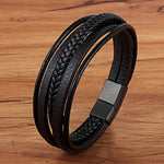 Experience masculine elegance with this Genuine Leather/Stainless Steel Bracelet! Designed with a Classic Shape and Geometric Pattern, this timeless men's bracelet radiates classic style. Let this refined, braided black bracelet elevate your style!