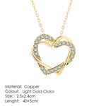 Exquisite Heart shape, ravishing Pendant Necklaces crafted from Copper and bejeweled with Cubic Zirconia - designed to make any look sophisticated. Women's Fashion Necklaces, with a Link Chain finish, perfect for any occasion.