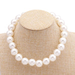 Elegant White Imitation Pearl Choker Necklace Big Round Pearl Wedding Necklace for Women Charm Fashion Jewelry