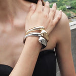 Premium Mixed Color Simple Bracelet For Women Statement Alloy Cuff Opening Rough Bangles Fashion Jewelry Party Wedding