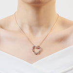 Exquisite Heart shape, ravishing Pendant Necklaces crafted from Copper and bejeweled with Cubic Zirconia - designed to make any look sophisticated. Women's Fashion Necklaces, with a Link Chain finish, perfect for any occasion.