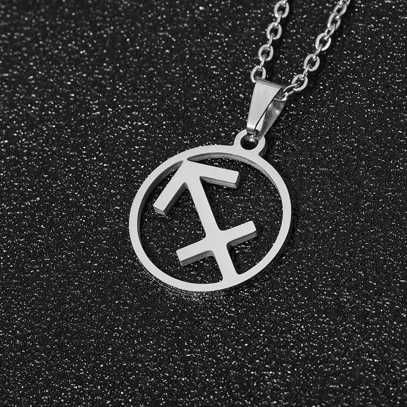 Stainless Steel Star Zodiac Sign Necklace