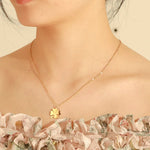 2025 Lucky Clover Pendant Necklace Stainless Steel Gold Color Double Layer Chain Necklaces for Women Girls Jewelry Gift