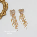 New Fashion White Square Rhinestone Zircon Double Pendant Gold Color Earrings for Women Unique Design Girls Trend Jewelry Gift