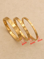 1 Piece 6mm 8mm Width Stainless Steel Top quality women men Jewelry love Bracelet luxury wedding bijoux couple lovers bangles