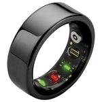 The smart ring is a Bluetooth-enabled fitness tracker that monitors heart rate, blood oxygen levels, and sleep patterns, providing comprehensive health monitoring in a compact and convenient design.