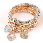 3 Pcs/Set Crystal Owl Crown Charm Bracelets