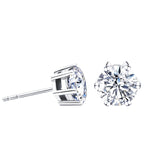 Round Moissanite Diamonds Silver Stud Earrings 925 Women 5mm/6.5mm DF White Stones Earring Jewelry Accessories