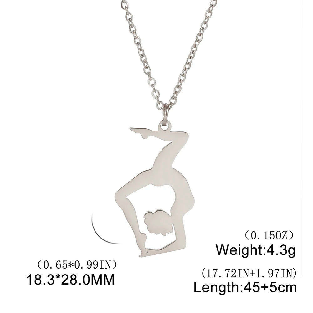 Rhythmic Gymnastics Necklace Women Trend 2025 Gymnast Stainless Steel Jewelry BFF Dancer Girl Sport Accessories Mother Day Gift