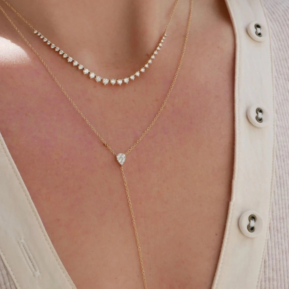 Newest Popular Fashion Double Layer Pendant Necklace For Women Clavicle Chain Luxury Jewelry Chokers Accessories Gift