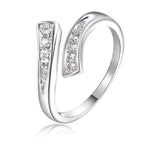 Charm 925 Sterling Silver Crystal Open Rings For Women Simple adjustable Fashion Wedding Engagement Party Gifts Jewelry