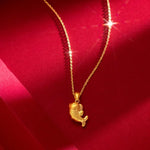 AU750 gold necklace koi 18K pendant clavicle simple temperament clavicle necklace women 45cm