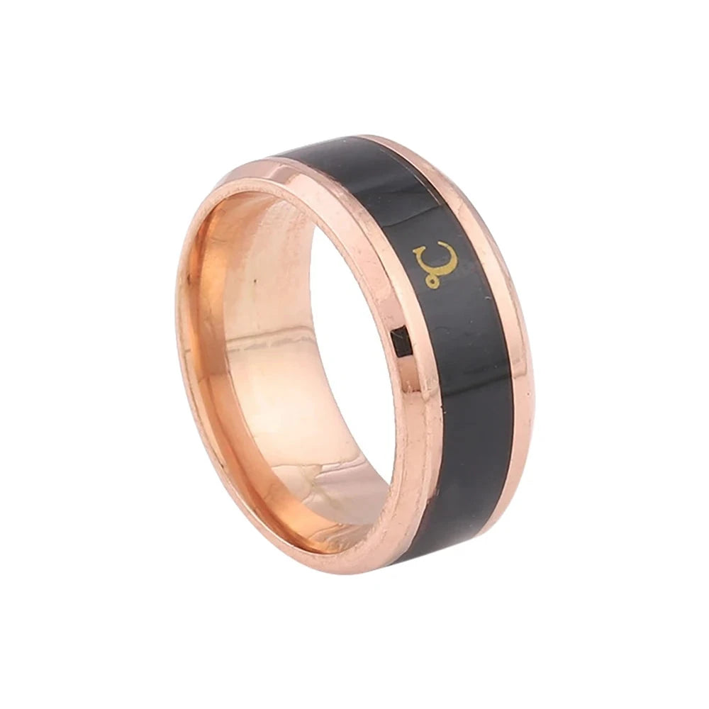 Smart Temperature Measuring Ring for Men and Women Multifunctional Titanium Steel Color Changing Waterproof Jewelry