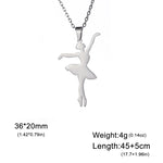 Rhythmic Gymnastics Necklace Women Trend 2025 Gymnast Stainless Steel Jewelry BFF Dancer Girl Sport Accessories Mother Day Gift