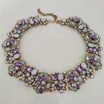 2025 New Fashion Crystal Rhinestones Large Collar Choker Necklace Earrings Women Jewelry Sets Indian Statement Wedding Necklace