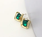 Shiny Green Rhinestone Pendant Earrings