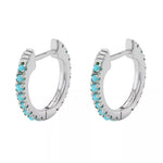  Gold Filled Hoop Drop Earrings Set for Women Ear Cuff Blue Zircon Enamel Dangle Earrings 2023 Fashion Jewelry Wholesale