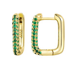  Gold Filled Hoop Drop Earrings Set for Women Ear Cuff Blue Zircon Enamel Dangle Earrings 2023 Fashion Jewelry Wholesale