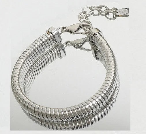 Stainless Stee Elastic Rasch Necklace Bracelet Set for Women Gold Plated Solid Metal Fine Gift