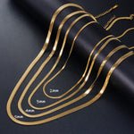 316L Stainless Steel Snake Chain Necklace for Women Men Gold Color Herringbone Choker Neck Chains 2023 Trend Jewelry Gift Hot