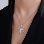 Gold Color Gymnast Girl Pendant Necklace for Women Stainless Steel Rhythmic Gymnastics Necklace Jewelry Gift 2025 Trendy