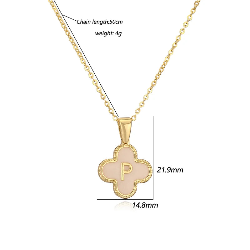 New Fashion Personalized 26 Initials Flower Charm Necklace For Women Name Ladies Jewelry Gift