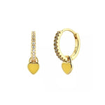  Gold Filled Hoop Drop Earrings Set for Women Ear Cuff Blue Zircon Enamel Dangle Earrings 2023 Fashion Jewelry Wholesale