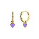  Gold Filled Hoop Drop Earrings Set for Women Ear Cuff Blue Zircon Enamel Dangle Earrings 2023 Fashion Jewelry Wholesale